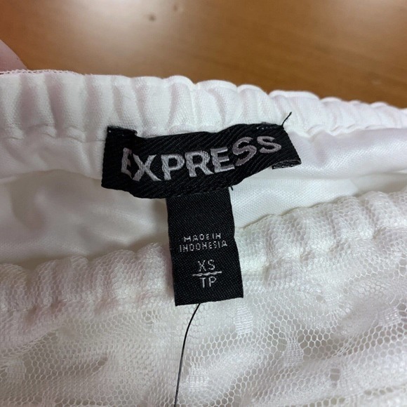 Vntg NWT Express 90s Y2K‎ White Lace Sheer Lined Top Blouse XS Fairy Cottagecore - Picture 4 of 8